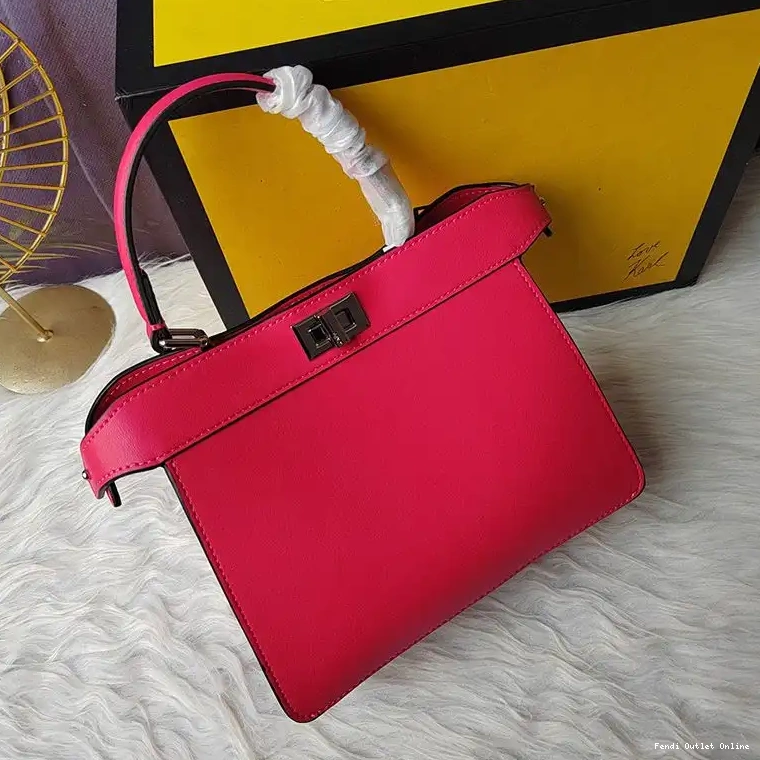 Affordable ISeeU Rose In Fendi Peekaboo Petite Leather Nappa Bag 0630